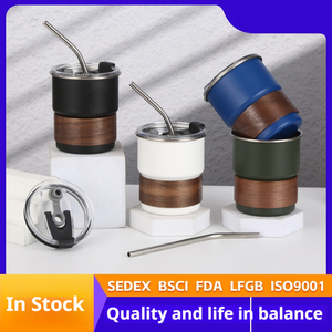 Vasos de Acero Inoxidable de 300 ml al por Mayor con Textura de Madera y Tapa Hermética, Ideales para Senderismo y Bebidas Alcohólicas - Product Image 2