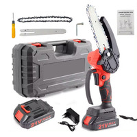 Nouvelle Arrivée Tronçonneuse Sans Fil 21V, Coupe-Bois Portable 6 Pouces, Scie à Chaîne Électrique à Batterie pour Usage Domestique