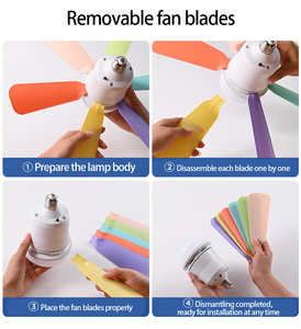 Luz de ventilador de techo con enchufe para el hogar con luces LED y <span class=keywords><strong>control</strong></span> remoto - Product Image 2