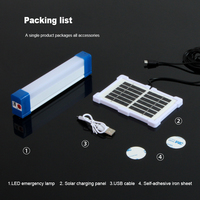 Nouveau tube de lampe à LED de charge d'énergie solaire 20w 40w 60w USB rechargeable 5V dc lumière camping en plein air lumières de secours