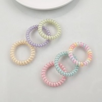 Lot de 100 élastiques spirales pour cheveux de 5 cm, sans pli, multicolores, imperméables, type cordon de téléphone, chouchous pour femmes