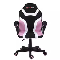 Chaise de jeu rose moderne en promotion pour enfants et bureau à domicile – Confortable, hauteur réglable, pliable, base pivotante en nylon
