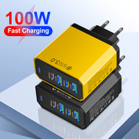 Nouveau chargeur mural rapide 100W 4 ports double USB-C PD 3.0 QC3.0, chargeur portable PD 25W pour téléphone portable et écouteurs