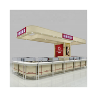 Cosmétique Led Verrouillable Aluminium Circulaire Bois Optique Cabinet Vitrine Bijoux Comptoir Stands Tiroirs LED Bande Lumineuse