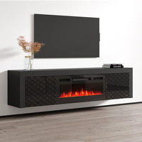 Meuble TV pour cheminée électrique murale, console de divertissement flottante, Media Center
