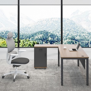 Modern China Office Furniture Convertible MDF Wooden L-Shape Office <b>Desk</b> and Side <b>Table</b> Escritorio De Oficina - Product Image 2