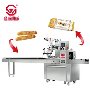 Shengwei Machinery multifunctional horizontal toast bakery croissants pita bread packaging machine