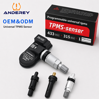 ANDEREY Nouveau capteur TPMS double fréquence 315/433 MHz, programmable, universel, pour la surveillance de la pression des pneus, compatible avec 98 % des véhicules