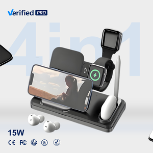 Tkt 4 Trong 1 Thông Minh Có Thể Gập Lại Sạc Không Dây Sạc Không Dây Đứng 15W Nhanh Chóng Sạc Trạm Cho Điện Thoại Thông Minh Tai Nghe Stylus - Product Image 1