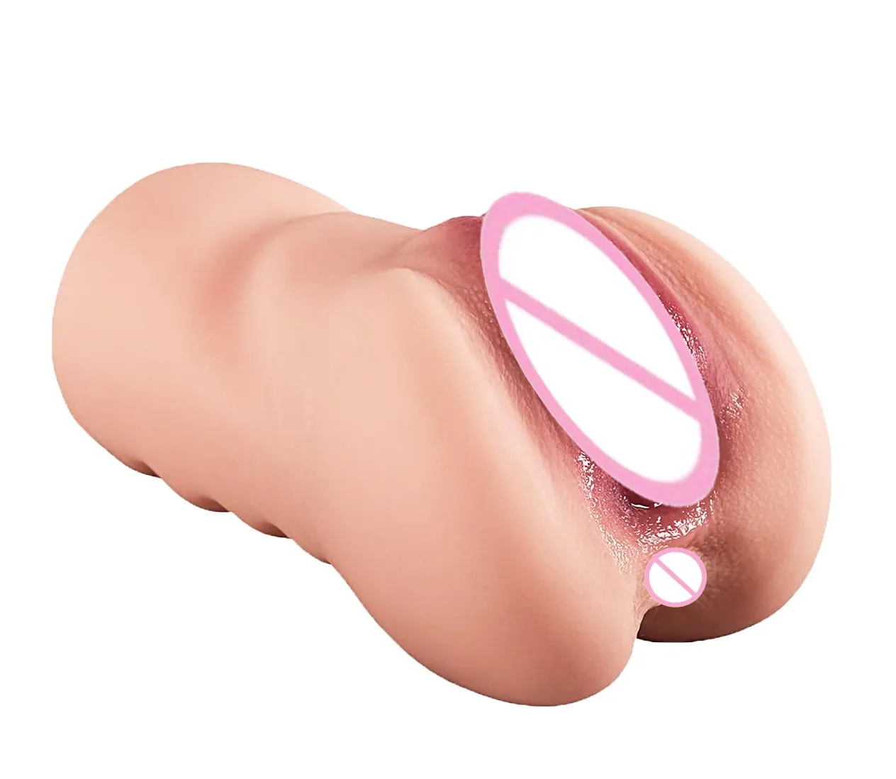 2 en 1 Poupée Sexuelle Masturbateur Masculin de Poche pour Homme avec Vagin et Anus Texturés Réalistes 3D pour Homme Masturbation Plaisir