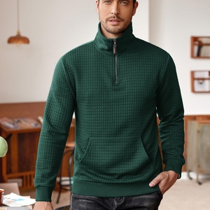 Sudadera de hombre con media cremallera y manga larga, estilo casual, con bolsillo, para otoño, con estampado personalizado y bordado - Product Image 2