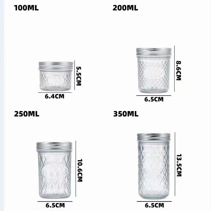 Regular-Mouth Glass Mason Jars, 8-Ounce (6-Pack) Glass Canning Jars with Silver Metal Airtight Lids and Bands with Chalkboard