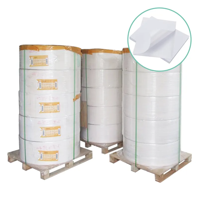 Woodfree semi-gloss diretta termica BOPP Jumbo roll flexo materiali da stampa bianco PP per macchina da stampa polvere master label roll