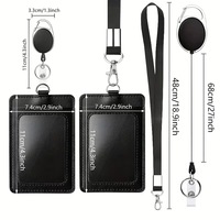 Porte-badge robuste en cuir PU avec cordon, idéal pour le bureau, l'école et les contrôles de sécurité - Vente en gros