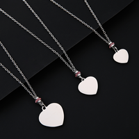 Ywyougang Collier en acier inoxydable plaqué or avec pendentif cœur vierge, perle intercalaire en cristal coloré, personnalisable par gravure, cadeau bijou unisexe