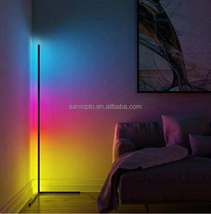 Lampe sur pied RGB pour salon de jeu, décoration intelligente, télécommande, design moderne, étagère noire, éclairage LED d'angle, lampadaire - Product Image 4