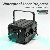 Luces Láser Bluetooth de 15w, Luz Láser de Escenario con Haz 3D, Proyector de Haz de Animación a Prueba de Agua DMX512 para Bodas, DJ, Discotecas