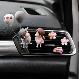 SOCELI สำหรับคู่รัก ที่หนีบช่องแอร์รถยนต์ พลาสติกแข็ง น้ำหอมปรับอากาศ กลิ่นหอมธรรมชาติ ติดทนนาน ของตกแต่งงานแต่งงานสุดหรู - Product Image 2