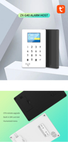 Système d'alarme intelligent Tuya WiFi+4G double réseau avec carte RFID et capteur de mouvement PIR pour la sécurité domestique