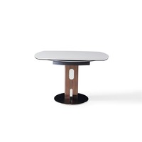 Table de salle à manger ronde extensible en ardoise pour 8 personnes, idéale pour la maison et les restaurants – Grande promotion familiale