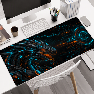 Alfombrilla de Ratón para Juegos con Diseño de Dragón Estético de Ciencia Ficción Personalizable, Alfombrilla Grande para Teclado y Ratón con Base de Goma para Computadora - Product Image 1