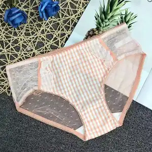 Gadis Celana Celana Dalam Seamless Wanita Bikini Pinggang Tengah Celana Dalam Wanita Pakaian Dalam dengan Lace Trim