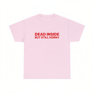 Camiseta Dead Inside But Still Horny, color rosa, unisex, talla M para adultos, camiseta divertida e irónica - Product Image 2