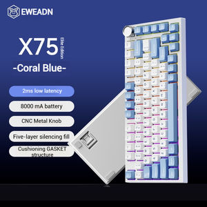 Teclado Mecánico Inalámbrico EWEADN X75 con Grabado Lateral, Perilla y Pantalla para Juegos, Oficina, Teléfono, iPad, Laptop, Escritorio - Nuevo <span class=keywords><strong>Producto</strong></span> - Product Image 3