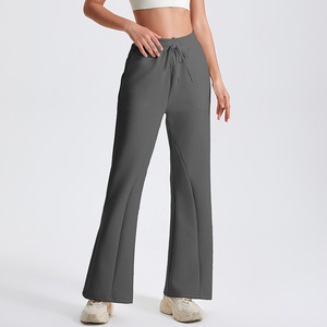 Mallas acampanadas de yoga para gimnasio, ropa deportiva informal transpirable con cordón en <span class=keywords><strong>la</strong></span> <span class=keywords><strong>cintura</strong></span>, tejido de costura, antiolor, para yoga, para deporte, <span class=keywords><strong>a</strong></span> <span class=keywords><strong>la</strong></span> moda, al aire libre - Product Image 6