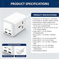 Bloc d'alimentation multi-ports VAYSMA 60W, prise universelle, 2 ports Type C, 2 ports USB A, multiprise de voyage
