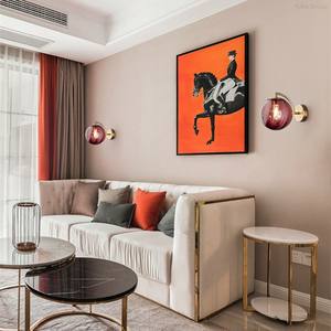 Nordic Style <b>LED</b> Wall Lamp Iron Frame E26 Bulb Base Glass Lampshade <b>for</b> Bedroom <b>Living</b> <b>Room</b> Corridor Decoration Simple Design - Product Image 4