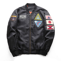 Nouvelle veste homme grande taille printemps-automne avec col montant, fermeture éclair décorative et badge, style aviateur, pour le sport quotidien
