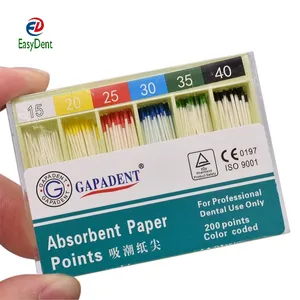 सुपीरियर क्वालिटी चिकित्सकीय शोषक कागज अंक जड़ रद्द Endodontics कपास फाइबर टिप्स डेंटिस्ट उत्पाद #15-#40 200pcs/बॉक्स