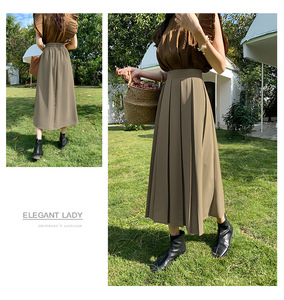 Phụ nữ xếp li nửa váy đa năng cao eo Giữa chiều dài chuyên nghiệp đi lại phù hợp với váy - Product Image 3