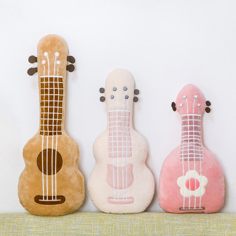 Creativo gato flor ukelele guitarra en forma de muñeco de peluche almohada  juguete para niños Linda niña regalo Piano tienda Decoración