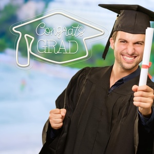 Congrats Grad segno al Neon bianco segno LED luce al Neon per la classe di festa di compleanno evento festa Grad decorazione della parete - Product Image 2