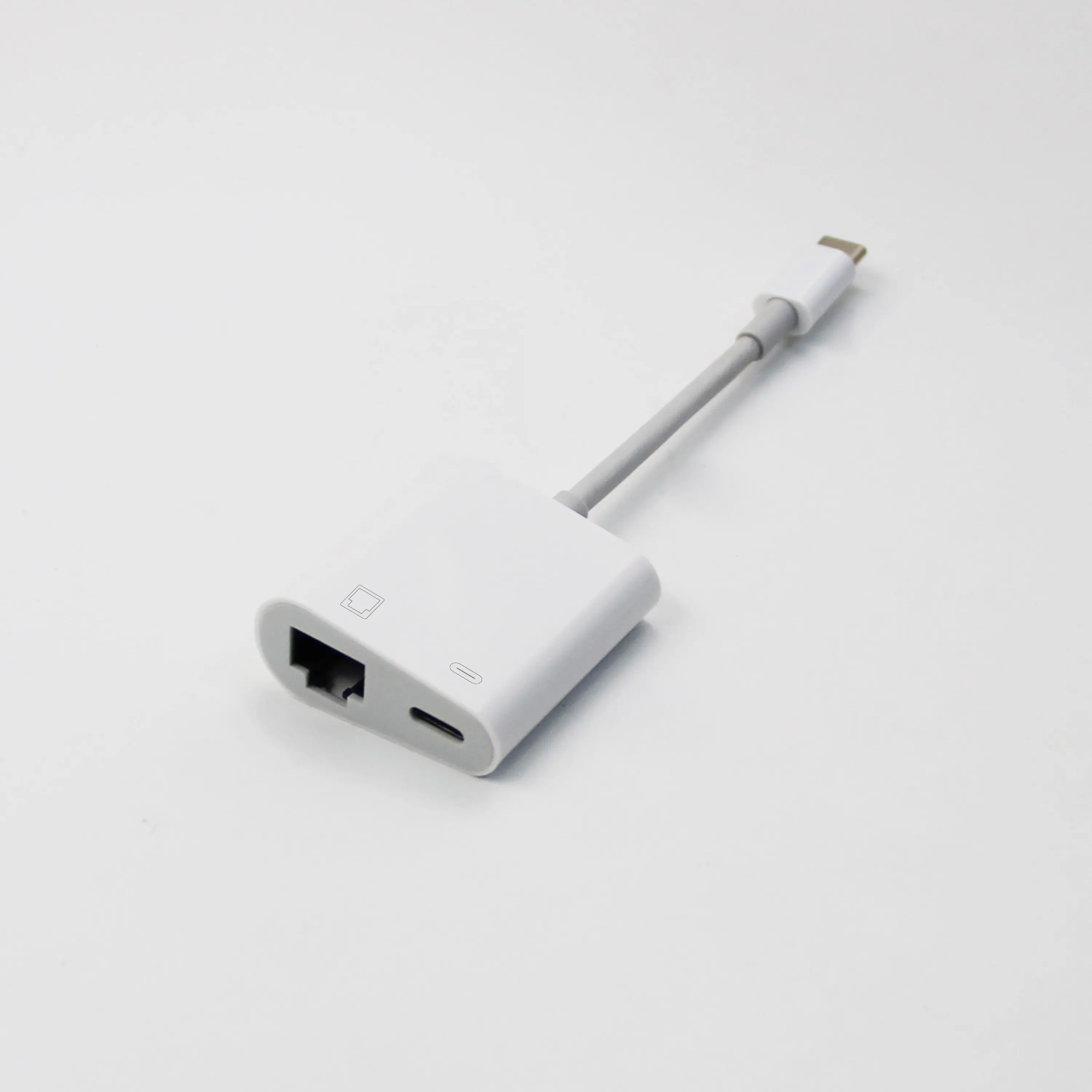 No App needed USB C to USB C(F) and 10/100/1000Mbps RJ45 adapter for Macbook and Type-C Mobile