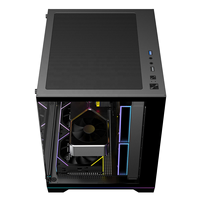 Boîtier PC de bureau Micro-ATX Ruix Carnival S2, vente en gros, tour moyenne, anti-collision, verre trempé, vue complète, pour jeux