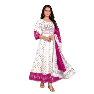 Indian Traditional Premium Quality Anarkali Kurti Wedding Party Wear Embroidery Work Design Anarkali at Wholesale Price