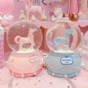 Globes de neige <span class=keywords><strong>licorne</strong></span> en cristal, boîte à musique en verre, 8*12cm, pour la maison, le bureau, un café, décoration, cadeaux de noël pour la saint-valentin, 1 pièce - Product Image 5