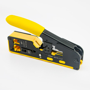 Network Crimper <b>Tool</b> 8P6P RJ45 <b>Crimping</b> Stripper For Cat5e Cat6 Cat7 <b>Wiring</b> With Soft Grip Handle Front Entry Steel Construction - Product Image 2