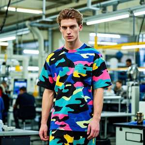 Camisetas de Camuflaje de Manga Corta para Hombre, de Alta Calidad, Personalizadas con Impresión por Transferencia de Calor, Transpirables, Tallas Grandes, 100% Poliéster - Product Image 2