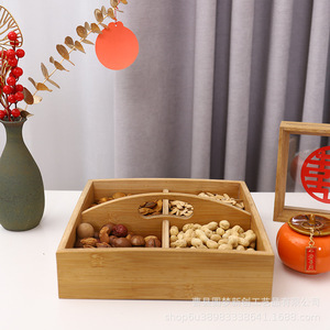 Caja de madera sencilla para dulces, frutos secos, aperitivos y frutas deshidratadas, plato de frutas, caja de almacenamiento, caja de madera para té y caja de regalo. - Product Image 2