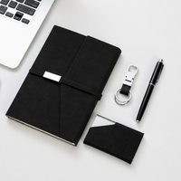 Ensemble cadeau d'affaires personnalisé Trustloops OEM, 4 pièces, ensemble de bureau moderne, écologique, en similicuir, carnet, porte-cartes, porte-clés, boîte cadeau