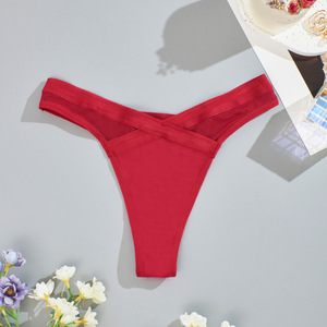 Ropa Interior Femenina de Color Sólido, Cintura Baja, Malla Transparente, Sexy, Ultrafina, Cómoda, Transpirable, Tanga Popular <span class=keywords><strong>en</strong></span> Europa y América - Product Image 6