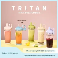 Gobelet écologique en Tritan avec poignée magnétique et couvercle pour thé aux perles et BOBA