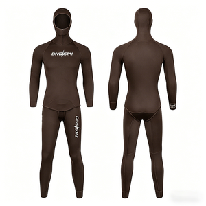 Combinaison de plongée en apnée DIVESTAR pour <span class=keywords><strong>homme</strong></span>, 2 pièces, veste à capuche, <span class=keywords><strong>pantalon</strong></span> taille haute, coutures invisibles, logo personnalisé OEM, néoprène 3 mm - Product Image 1