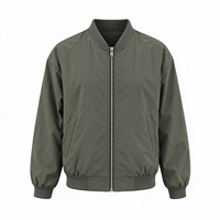 Blouson bomber pour homme à col montant et fermeture éclair, 100 % polyester, léger, décontracté, coupe-vent, pour le quotidien, printemps-automne