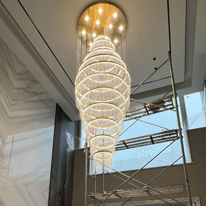 <span class=keywords><strong>Milan</strong></span> Villa candelabro de cristal sala de estar dúplex escalera Luz de lujo elegir vacío simple restaurante iluminación - Product Image 3