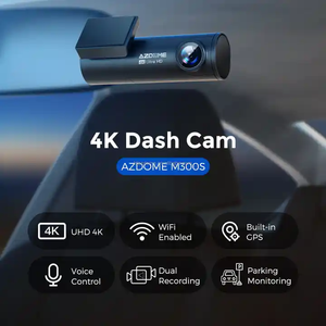 ขายส่ง 4K + 1080P ด้านหน้าและด้านหลัง Dash Cam GPS Wifi รถขับรถควบคุมเสียง Night Vision รถสีดํากล่อง <span class=keywords><strong>AZDOME</strong></span> M300S - Product Image 4